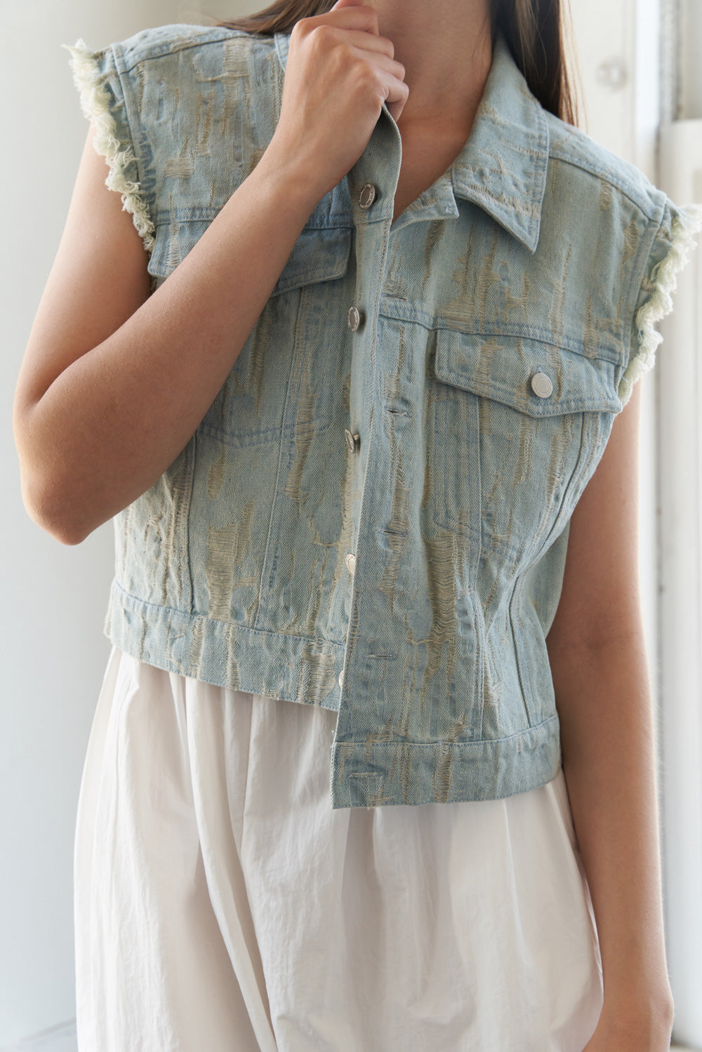 BLESSED LIFT DENIM VEST Flying Tomato